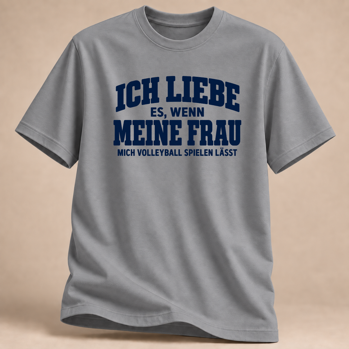 RÜCKRAUM – Meine Frau und Volleyball – T-Shirt – Sportgrau meliert