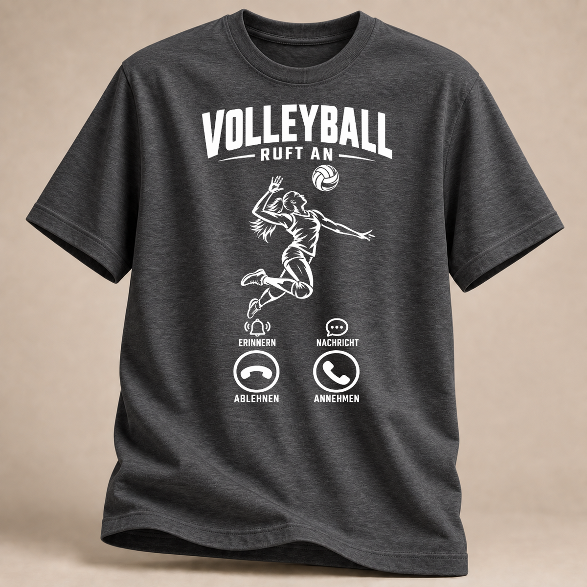 RÜCKRAUM – Volleyball ruft an T-Shirt – Dark Heather