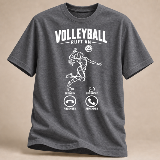 RÜCKRAUM – Volleyball ruft an T-Shirt – Graphite Heather