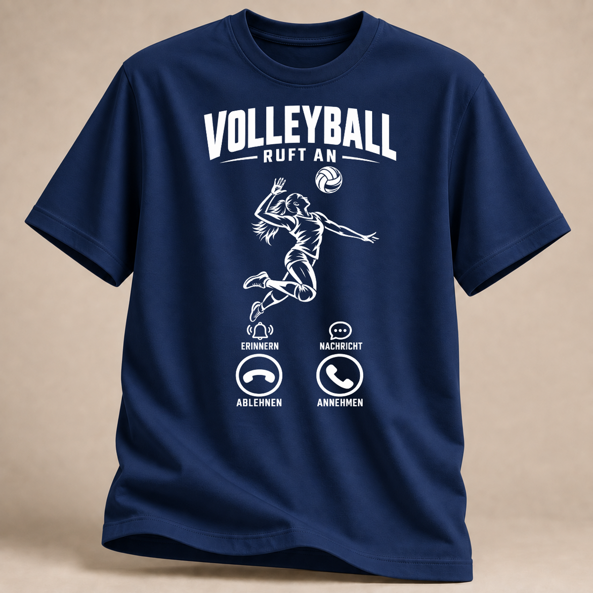 RÜCKRAUM – Volleyball ruft an T-Shirt – Navy