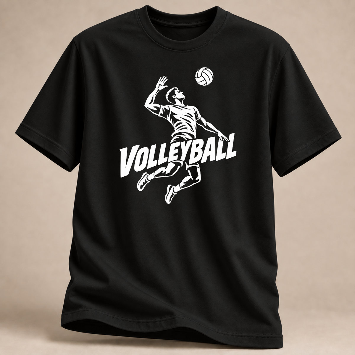 RÜCKRAUM – Volleyball im Sprung T-Shirt – Black