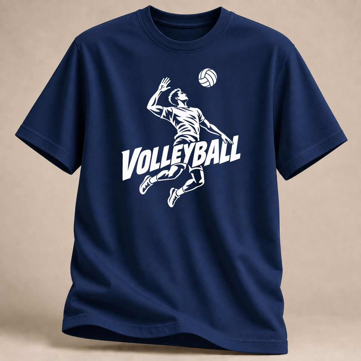 RÜCKRAUM – Volleyball im Sprung T-Shirt – Navy