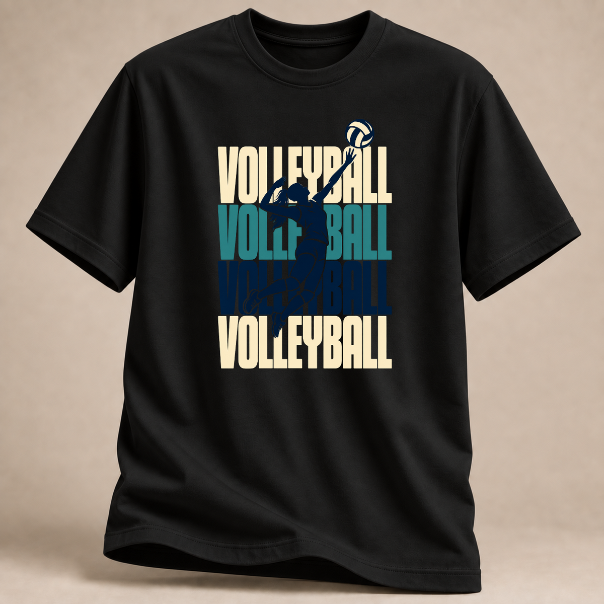 RÜCKRAUM – Volleyball Retro T-Shirt – Black