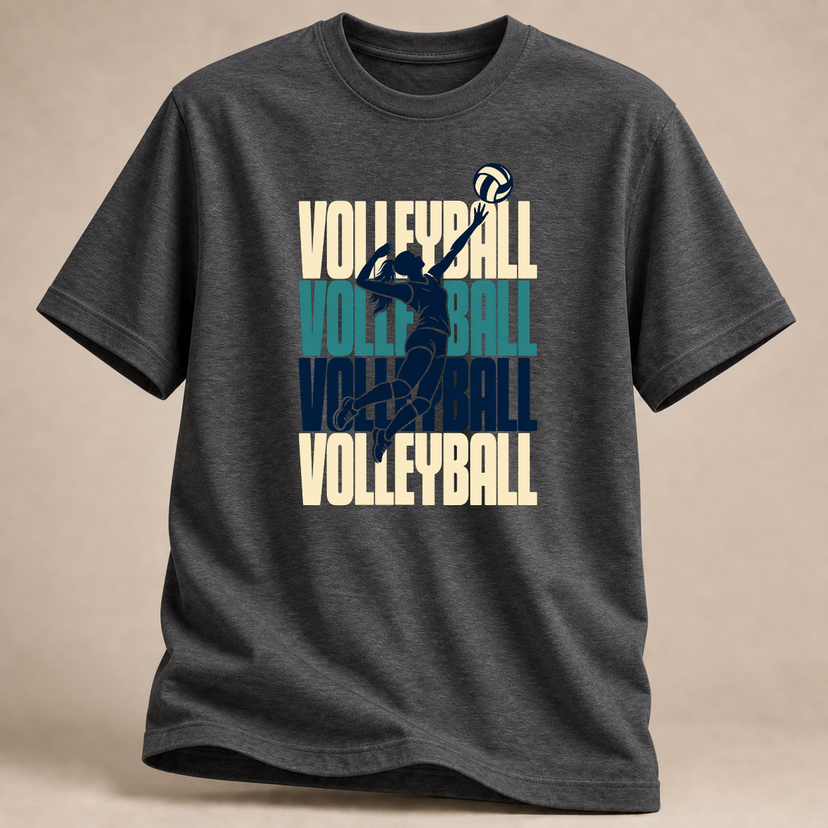 RÜCKRAUM – Volleyball Retro T-Shirt – Dark Heather