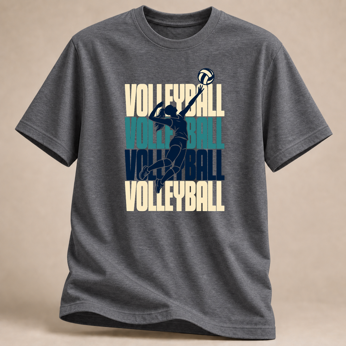 RÜCKRAUM – Volleyball Retro T-Shirt – Graphite Heather