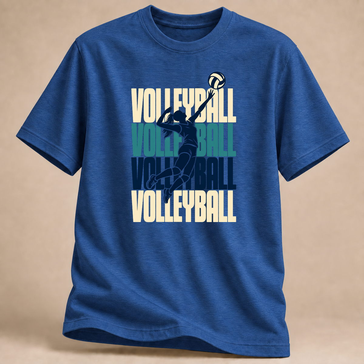 RÜCKRAUM – Volleyball Retro T-Shirt – Heather Royal