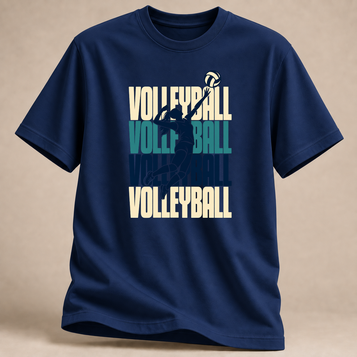 RÜCKRAUM – Volleyball Retro T-Shirt – Navy