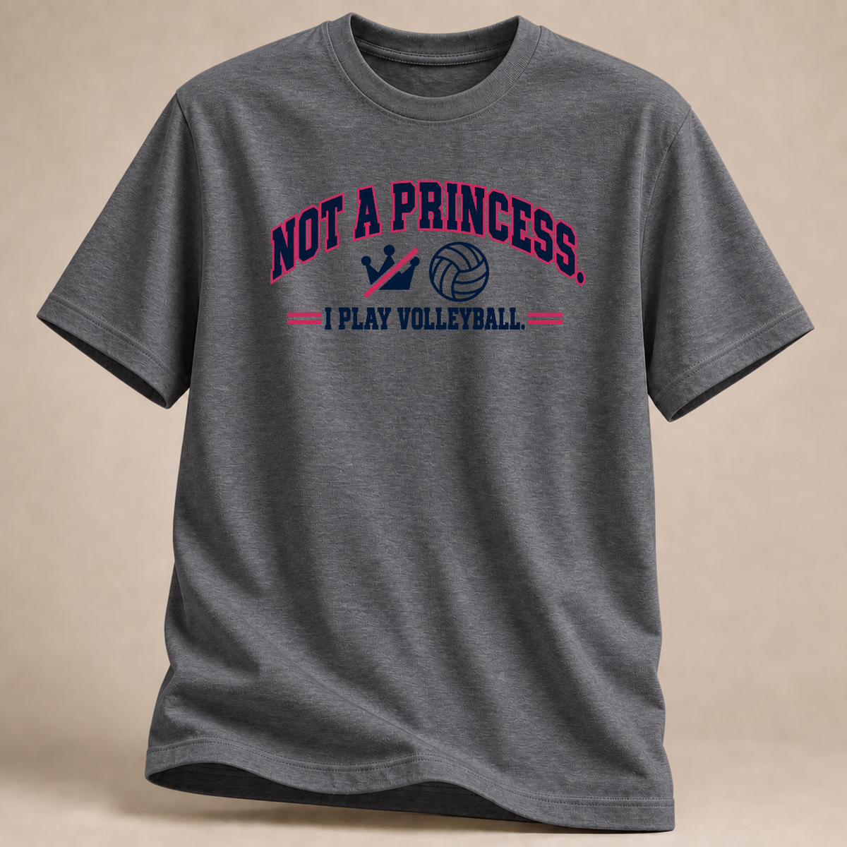 RÜCKRAUM – Keine Prinzessin Volleyball T-Shirt – graphite heather