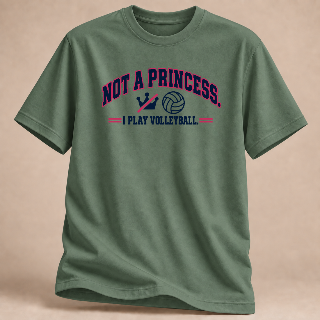 RÜCKRAUM – Keine Prinzessin Volleyball T-Shirt – military green