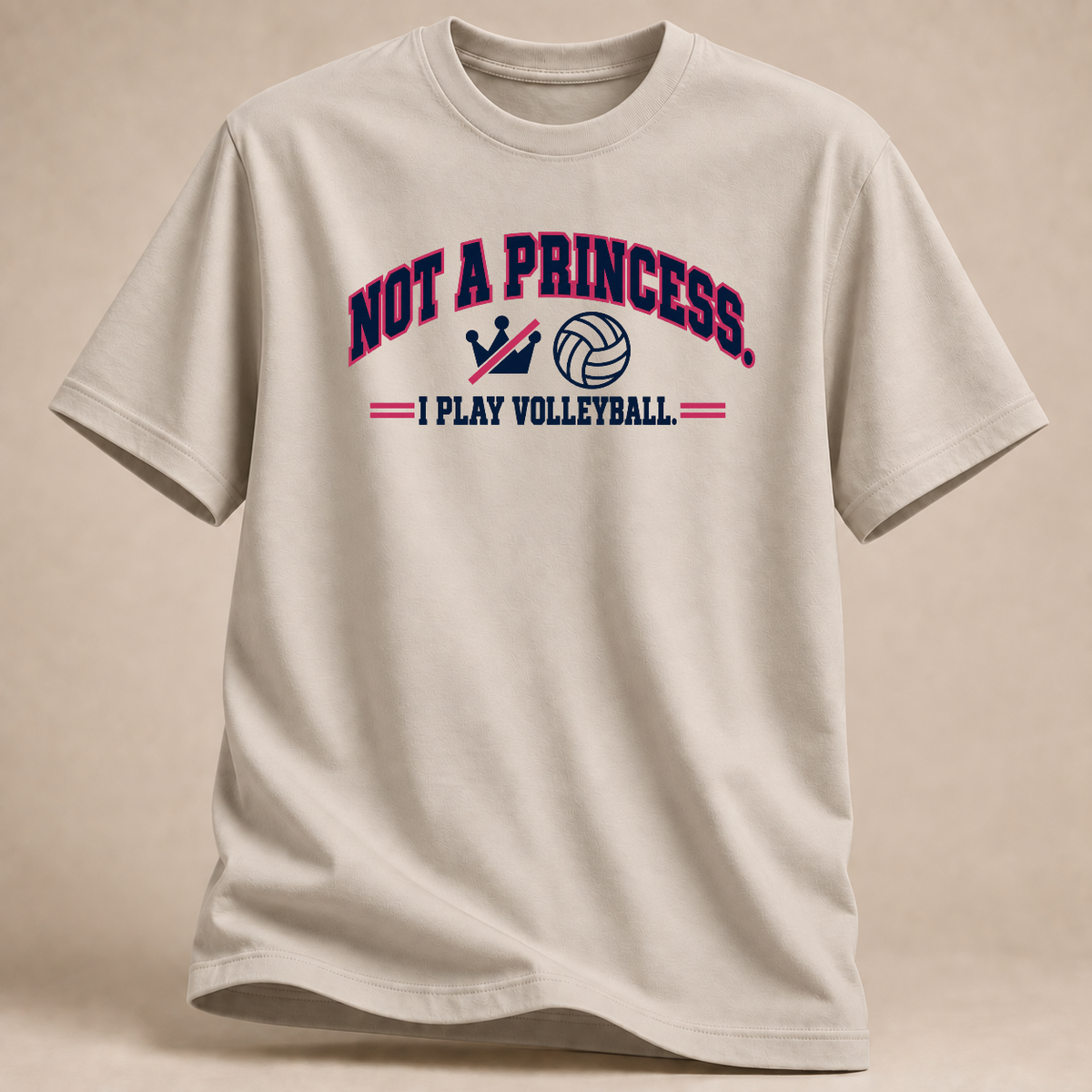 RÜCKRAUM – Keine Prinzessin Volleyball T-Shirt – sand
