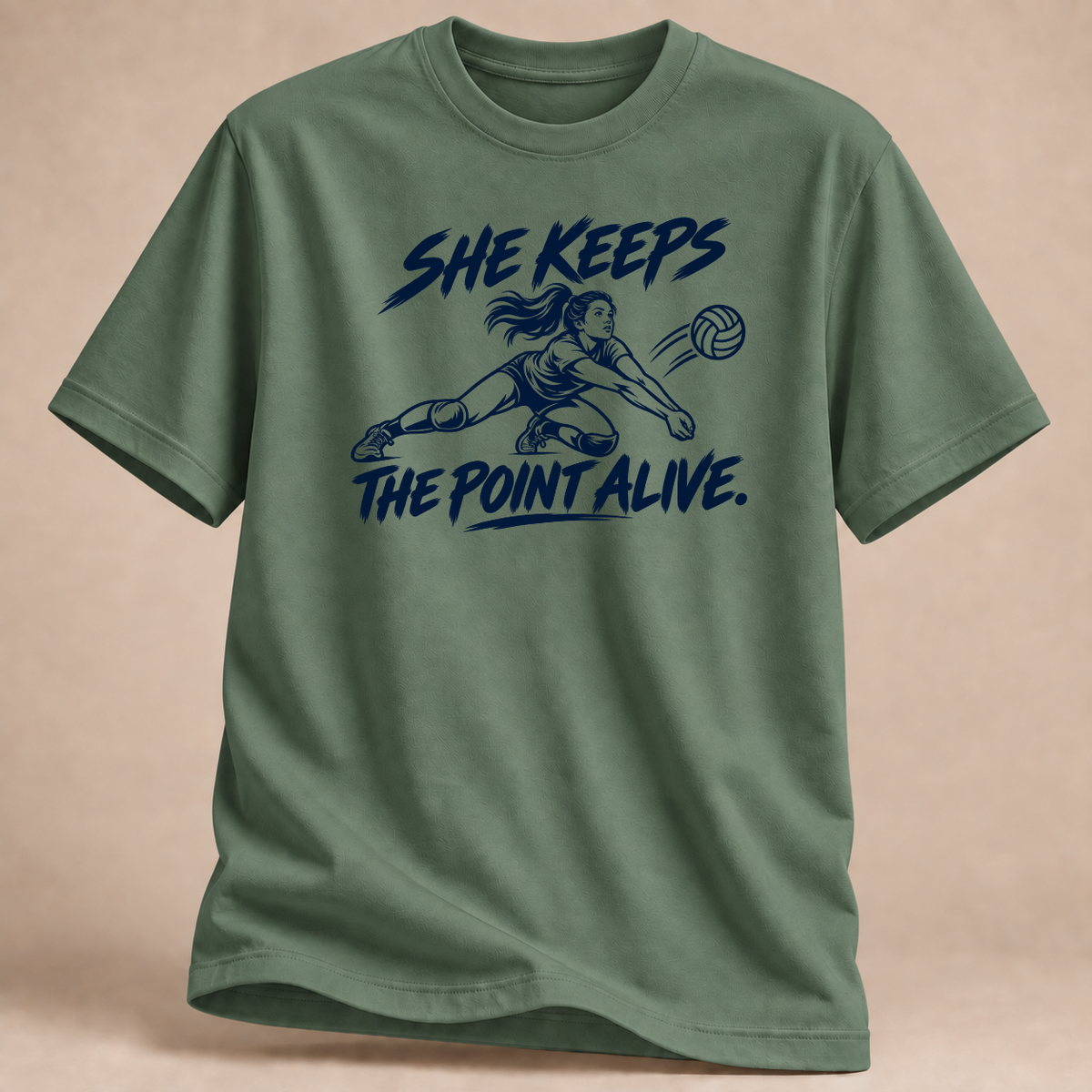 RÜCKRAUM – Punktretterin Volleyball T-Shirt – military green