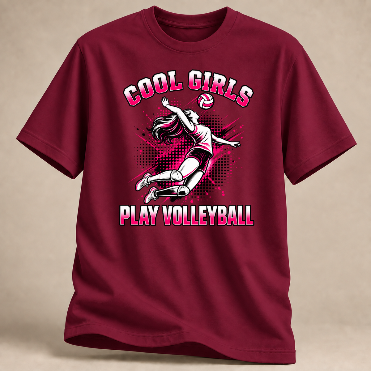 RÜCKRAUM – Cool Girls Volleyball T-Shirt – cardinal red