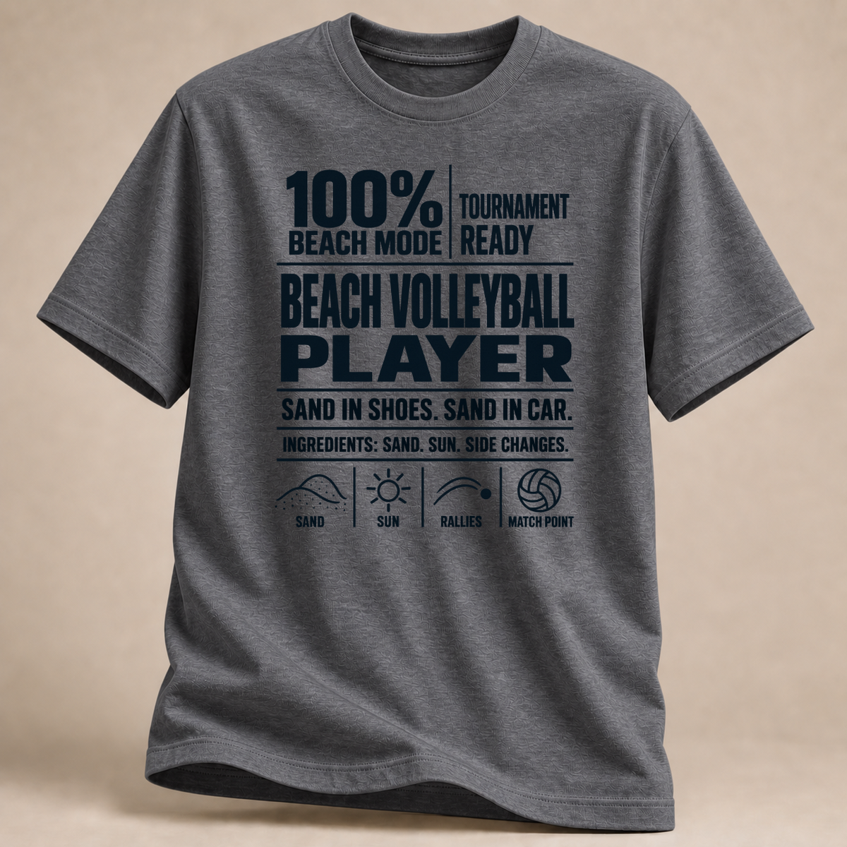 RÜCKRAUM – Beach Mode T-Shirt – graphite heather