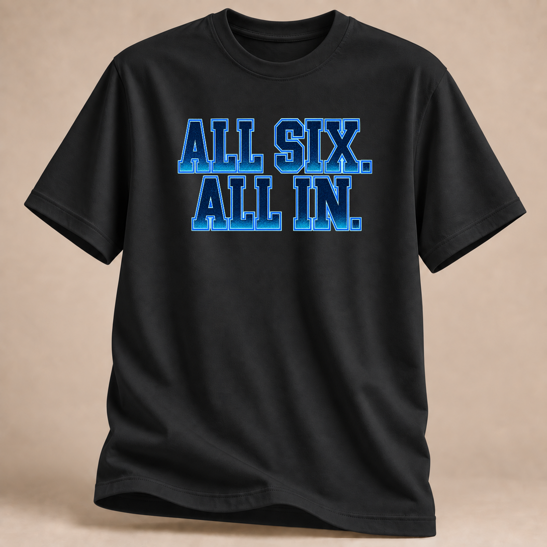 All Six. All In. – Volleyball-T-Shirt in Schwarz