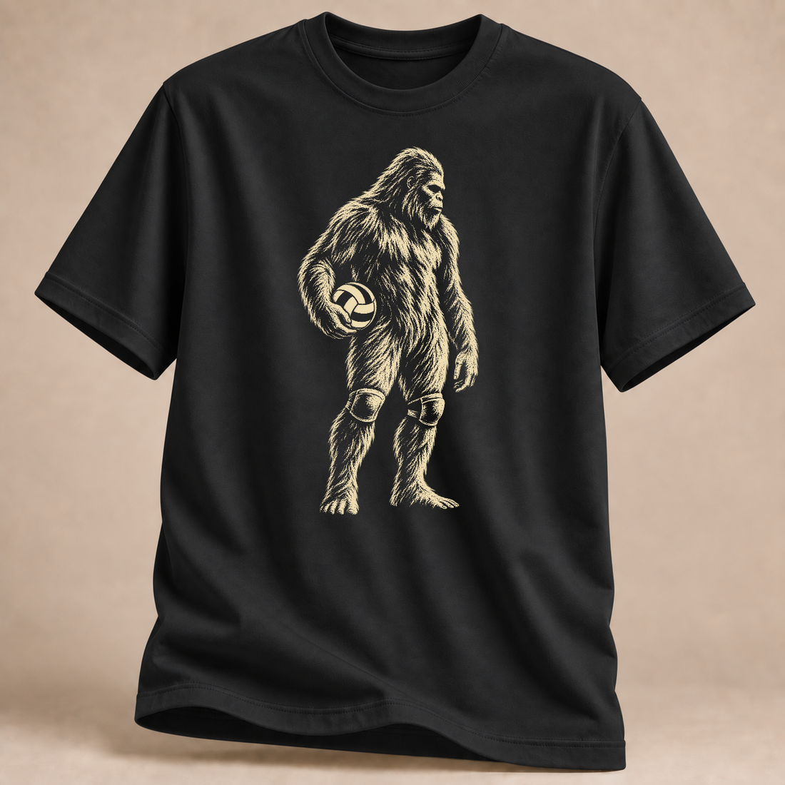Bigfoot spielt Volleyball – Volleyball-T-Shirt in Schwarz
