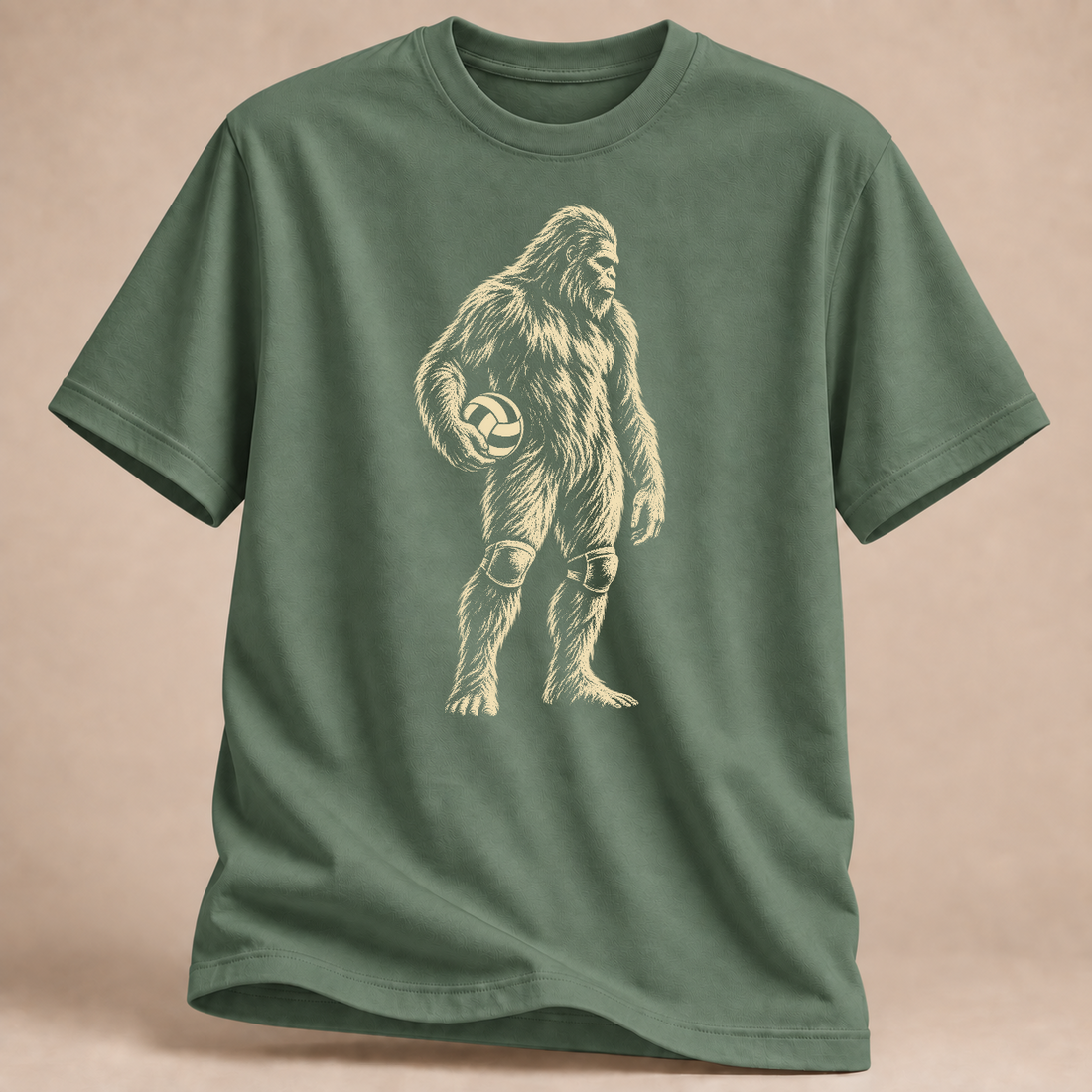 Bigfoot spielt Volleyball – Volleyball-T-Shirt in Militärgrün