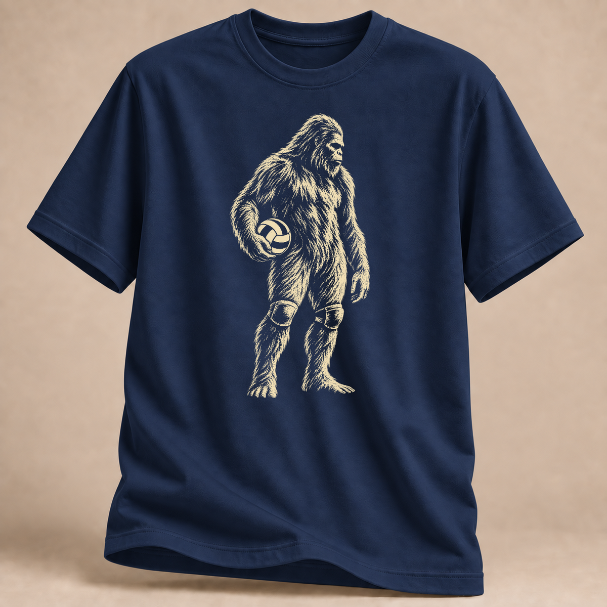 Bigfoot spielt Volleyball – Volleyball-T-Shirt in Navy