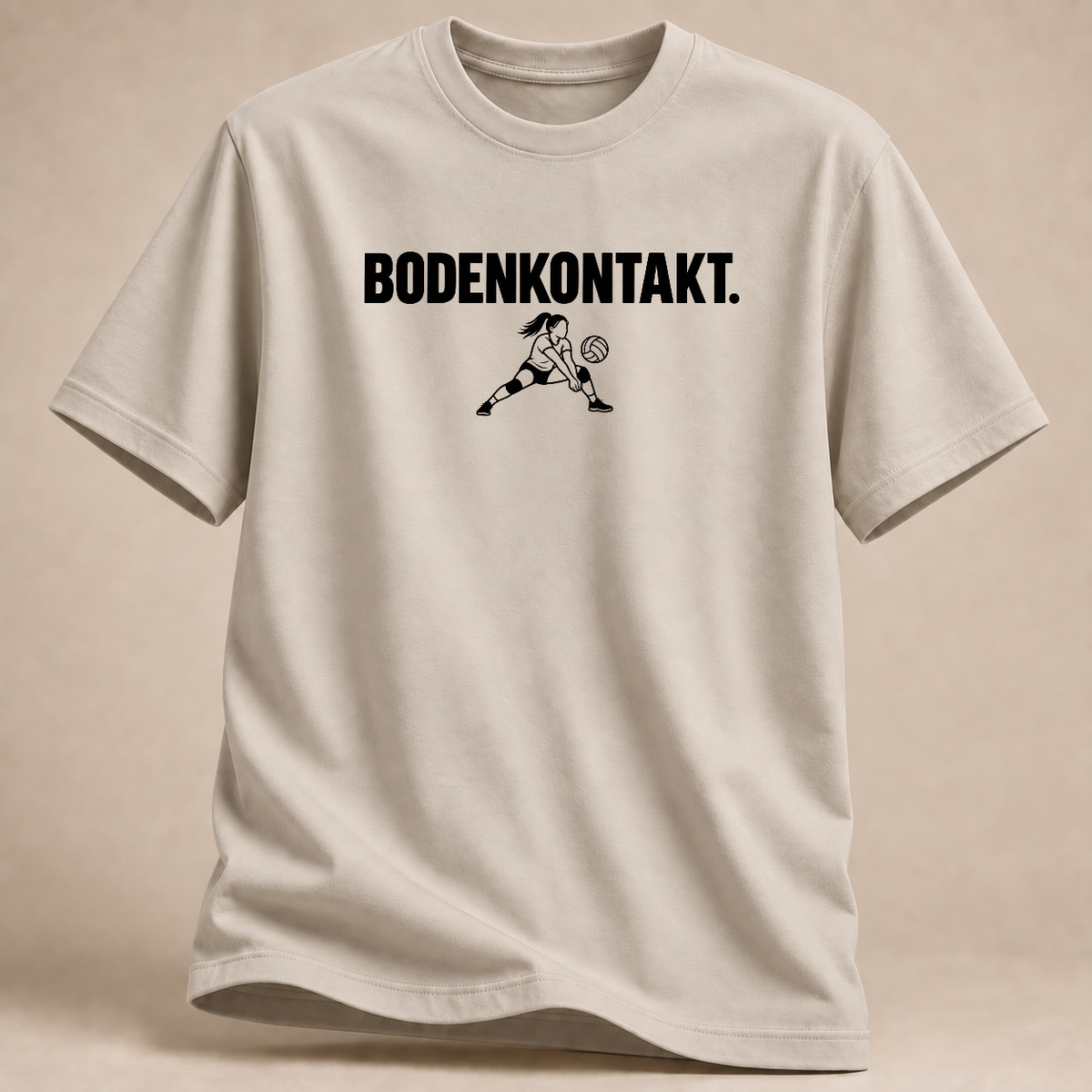 Bodenkontakt Volleyball T-Shirt – Mockup in Sand