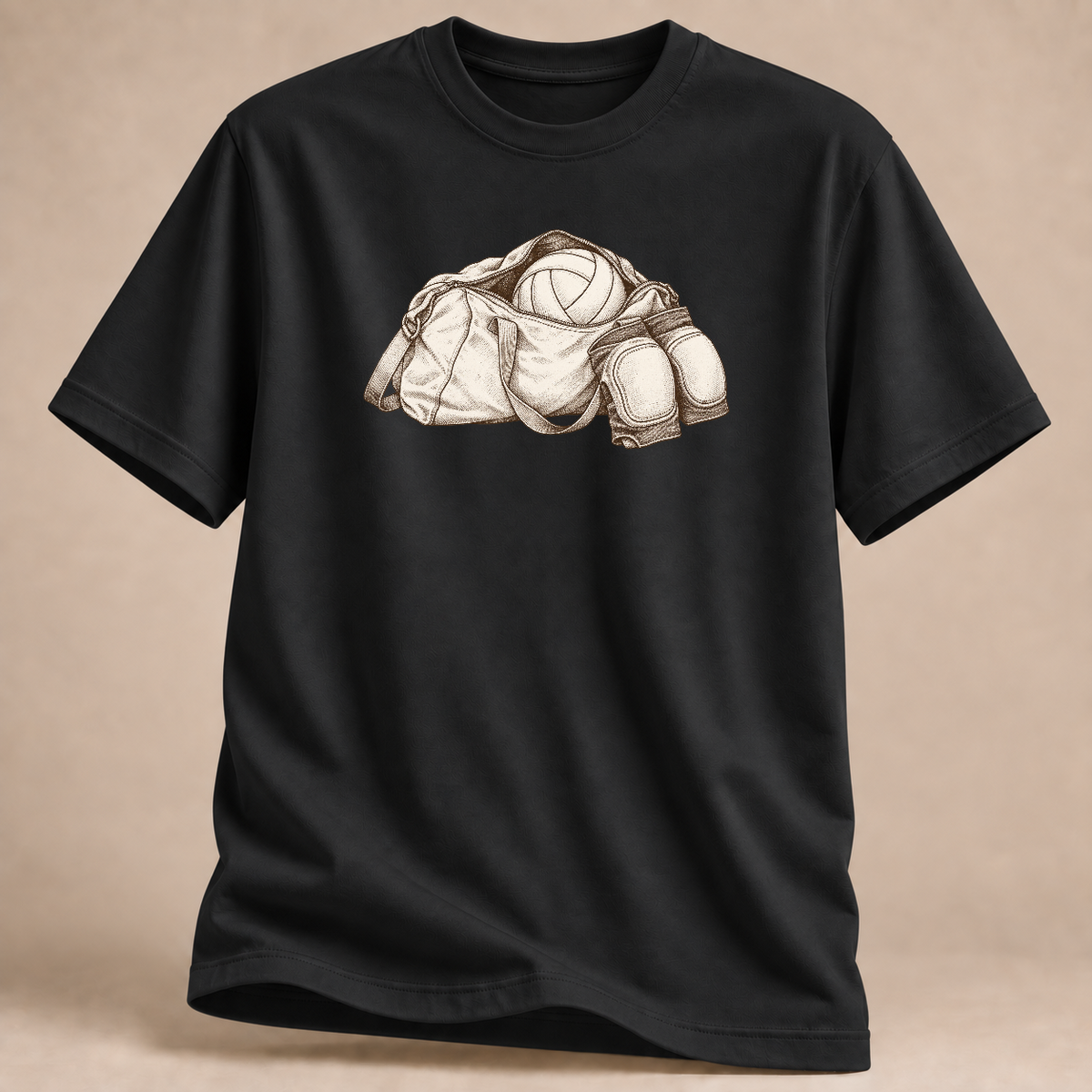 Mein Kalender folgt dem Spielplan Volleyball T-Shirt – Mockup in Schwarz