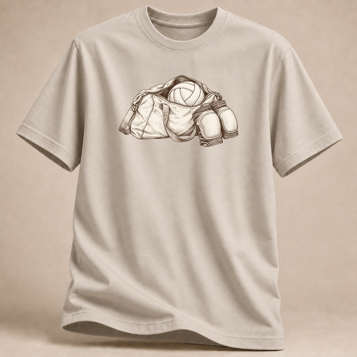 Mein Kalender folgt dem Spielplan Volleyball T-Shirt – Mockup in Sand