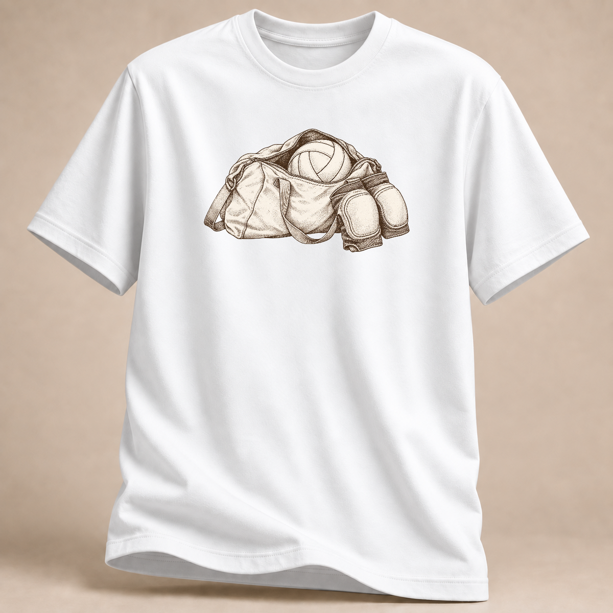 Mein Kalender folgt dem Spielplan Volleyball T-Shirt – Mockup in Weiß