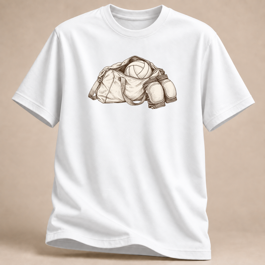 Mein Kalender folgt dem Spielplan Volleyball T-Shirt – Mockup in Weiß