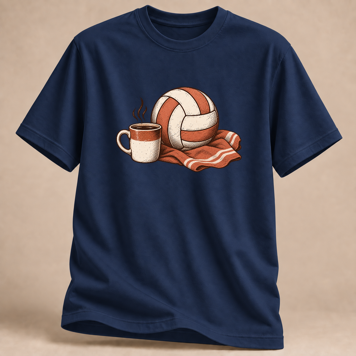 Mitte. Schon wieder umsonst gesprungen. T-Shirt – Mockup in Marineblau