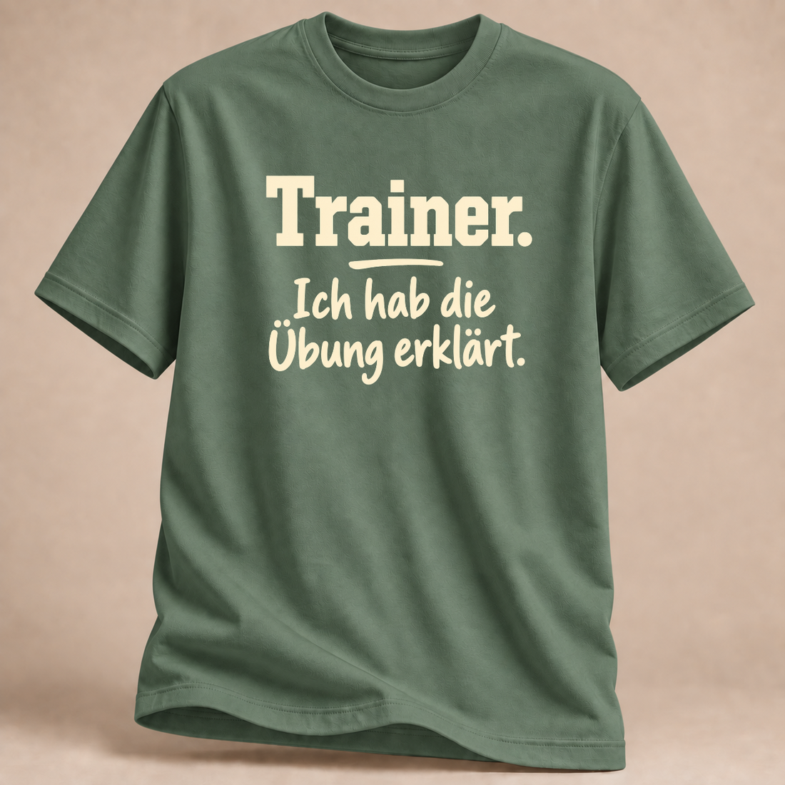 Trainer. Ich hab die Übung erklärt. – Volleyball-T-Shirt in Militärgrün