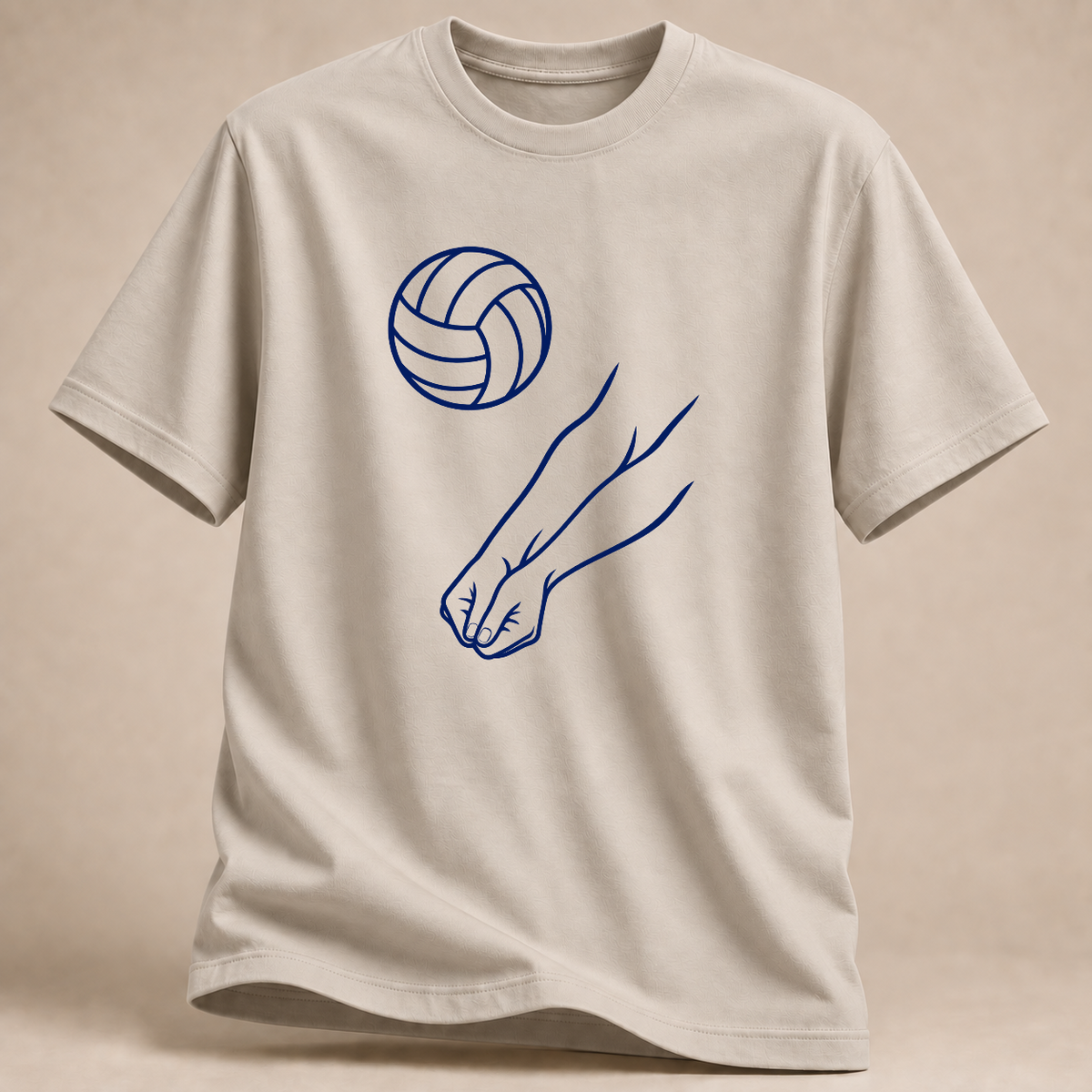 Volleyball T-Shirt mit Ball im Spiel – Mockup in Sand