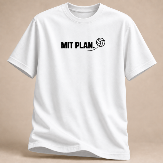 Mit Plan Volleyball T-Shirt – Mockup in Weiß