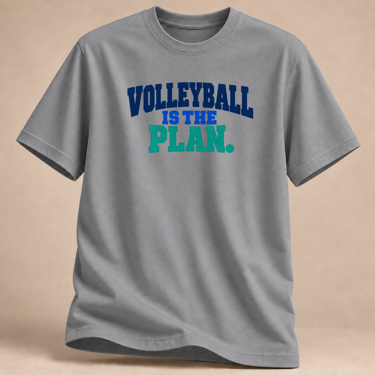 Volleyball Is the Plan T-Shirt – Mockup in Sportgrau meliert