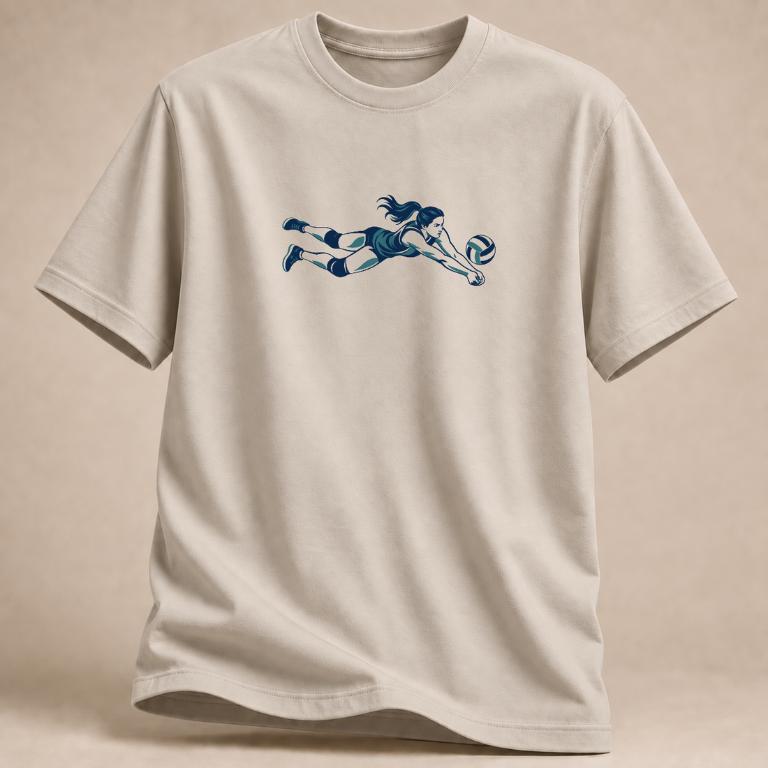 RÜCKRAUM – Volleyball-Bodenabwehr T-Shirt – Sand