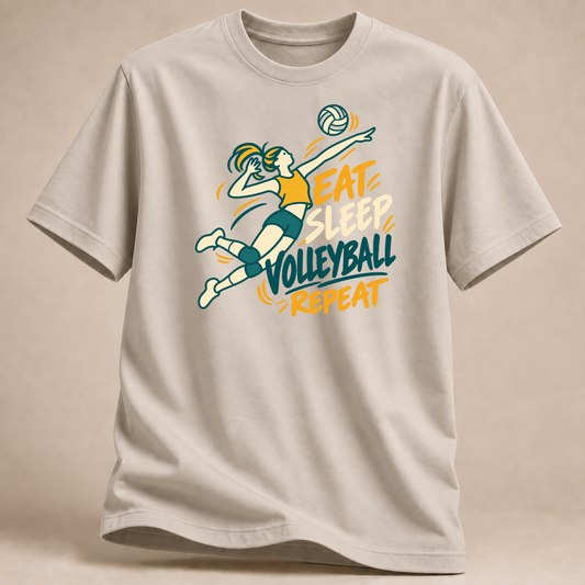 RÜCKRAUM – Eat Sleep Volleyball T-Shirt – Sand