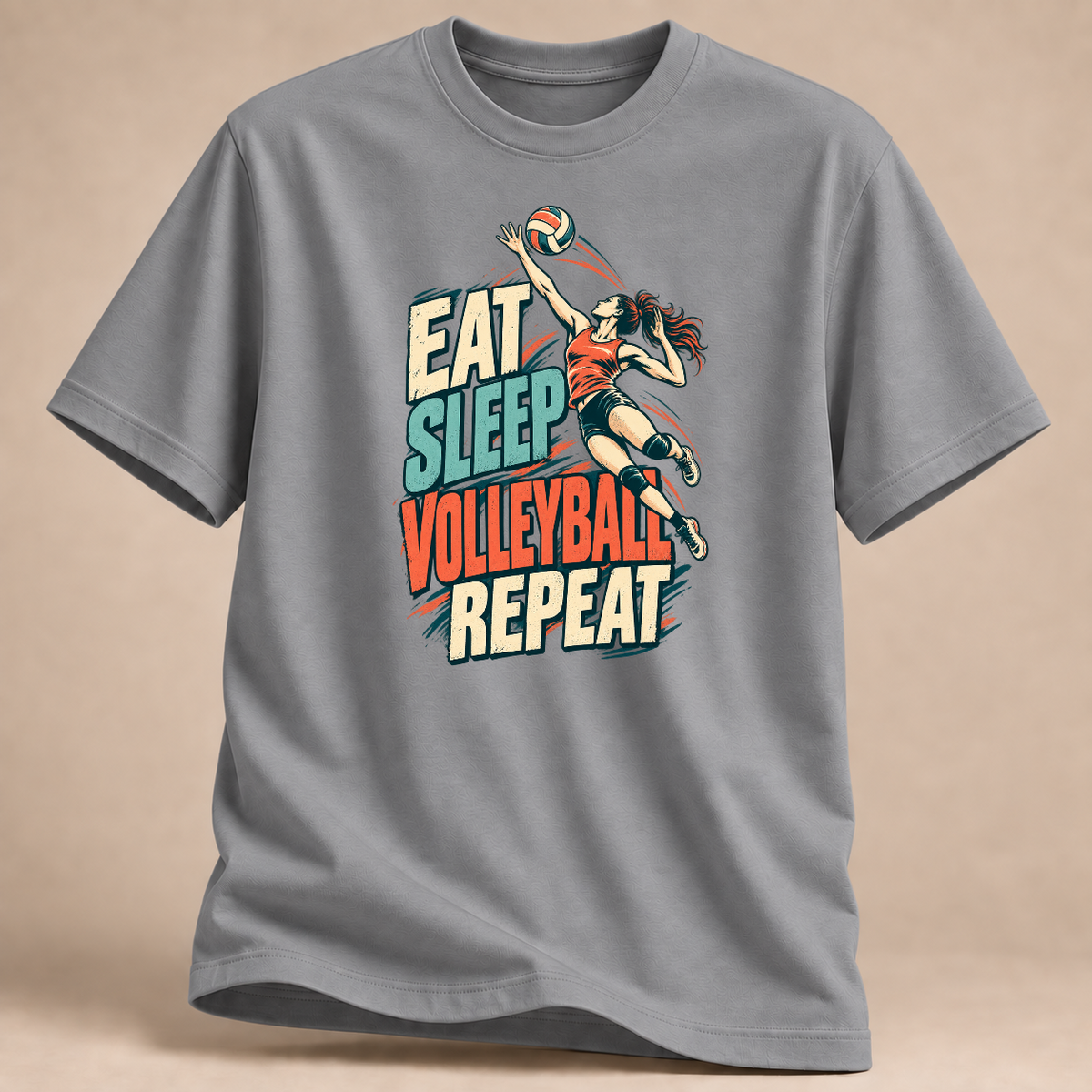RÜCKRAUM – Volleyball Repeat T-Shirt – Sportgrau