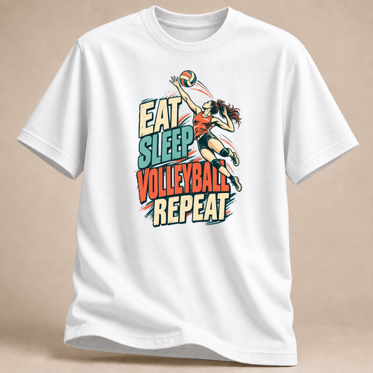 RÜCKRAUM – Volleyball Repeat T-Shirt – Weiß