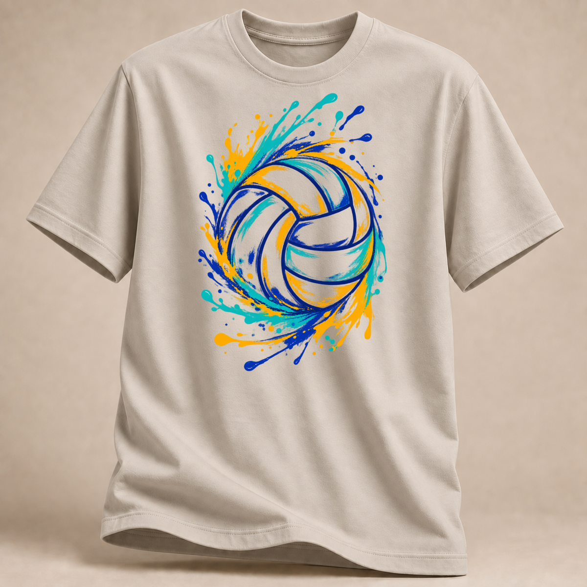 RÜCKRAUM – Volleyball Farbsplash T-Shirt – Sand
