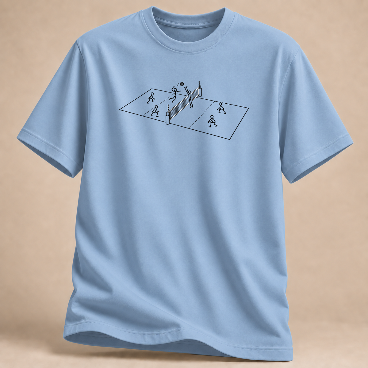 RÜCKRAUM – Volleyball Court T-Shirt – Hellblau