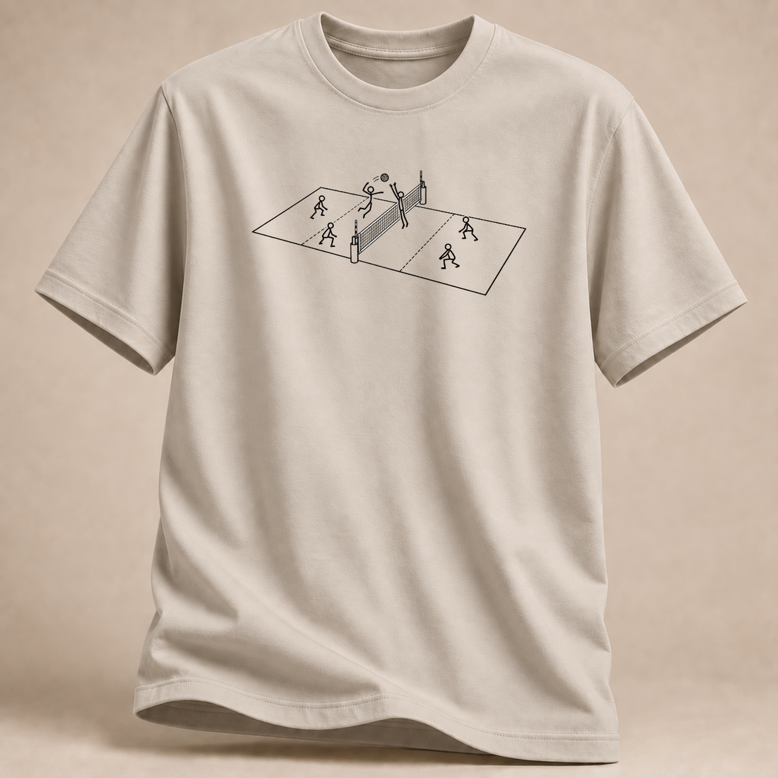RÜCKRAUM – Volleyball Court T-Shirt – Sand