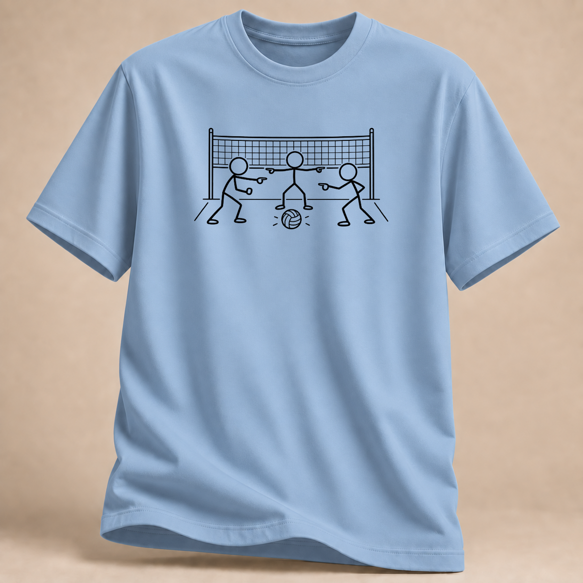 RÜCKRAUM – Volleyball Punkt T-Shirt – Hellblau