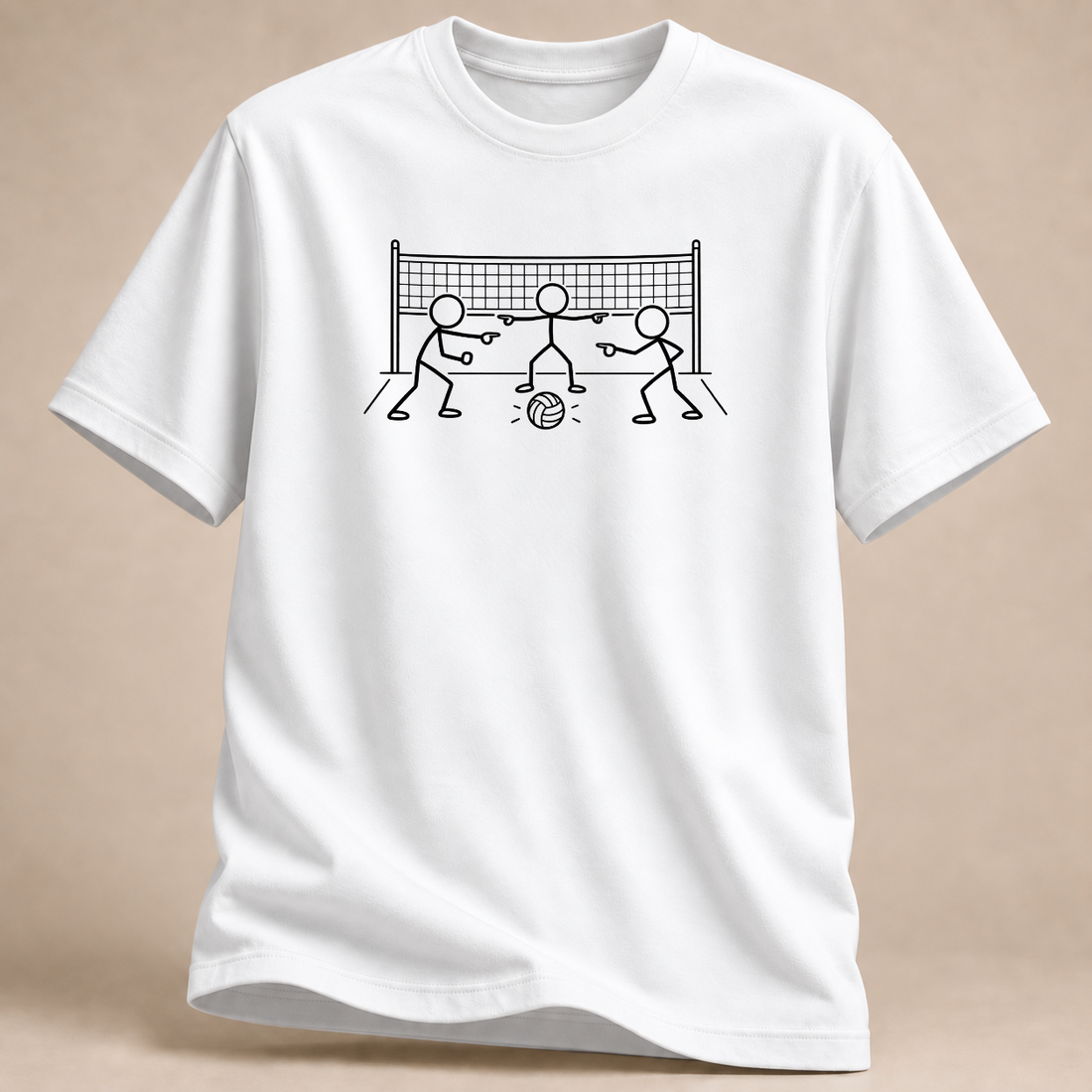RÜCKRAUM – Volleyball Punkt T-Shirt – Weiß