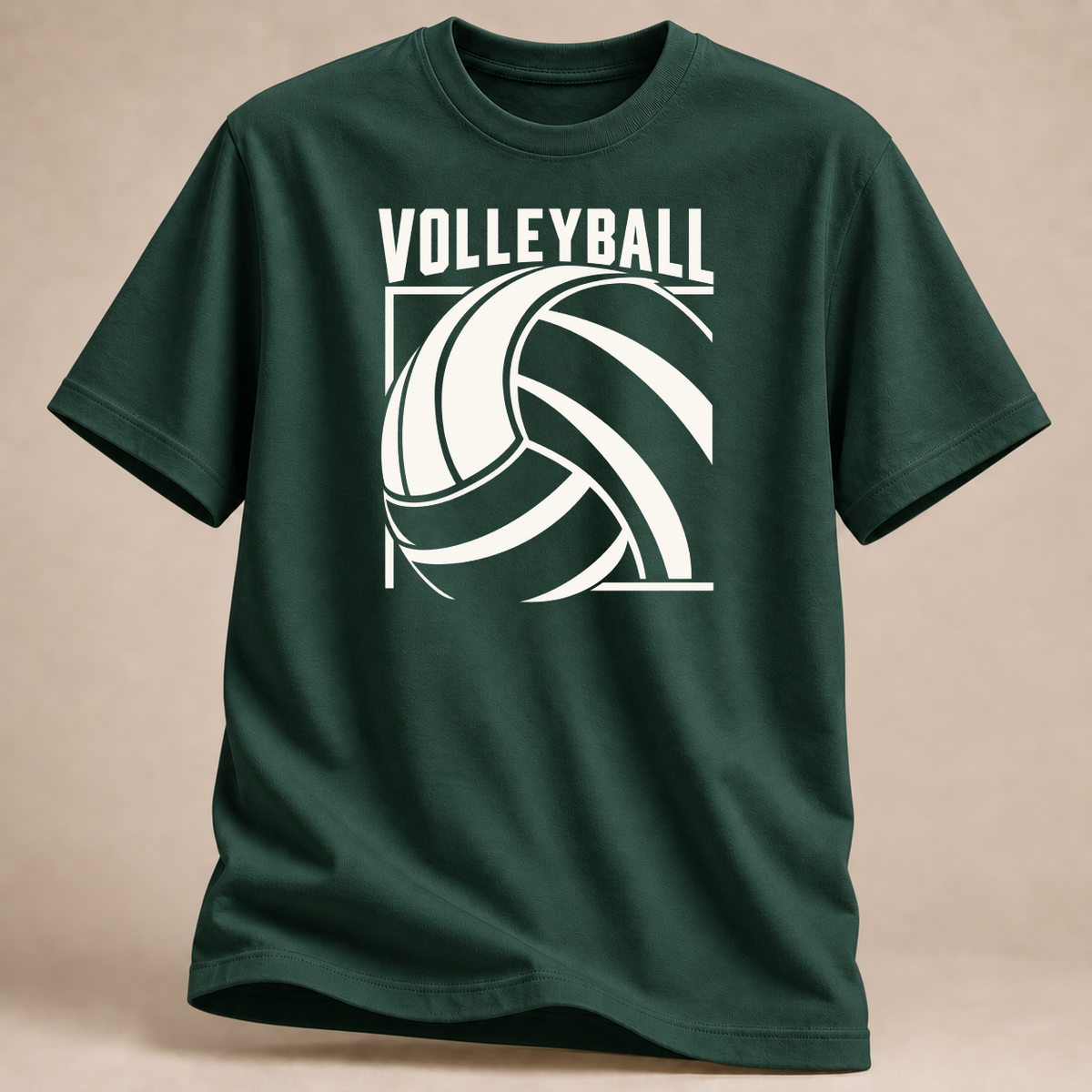 RÜCKRAUM – Volleyball Kontur T-Shirt – Waldgrün
