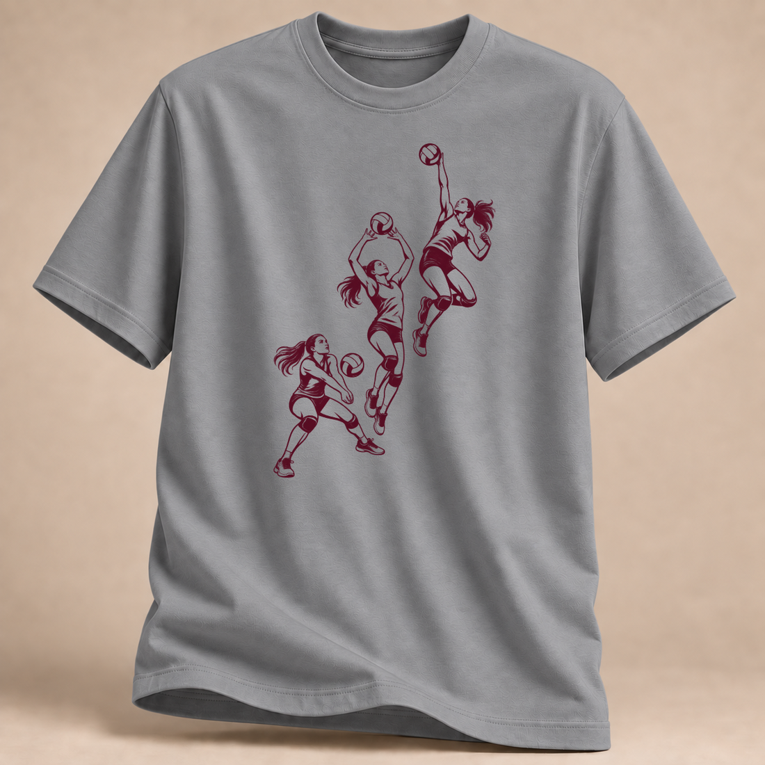 RÜCKRAUM – Volleyball in Bewegung T-Shirt – Sportgrau