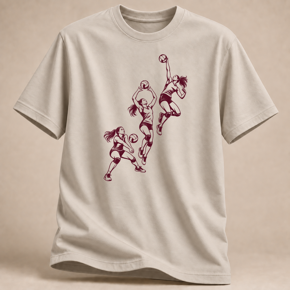 RÜCKRAUM – Volleyball in Bewegung T-Shirt – Sand