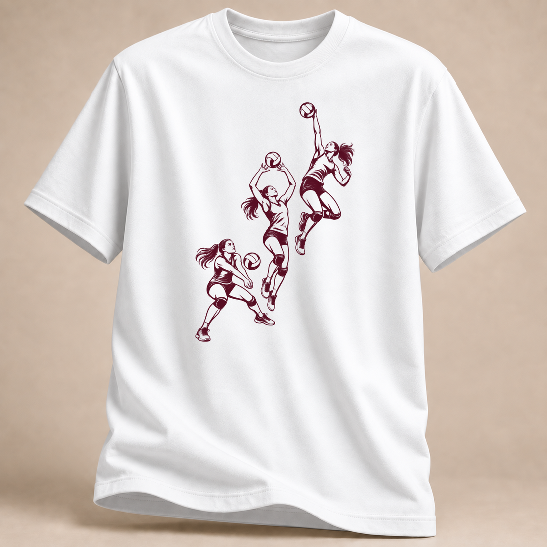 RÜCKRAUM – Volleyball in Bewegung T-Shirt – Weiß