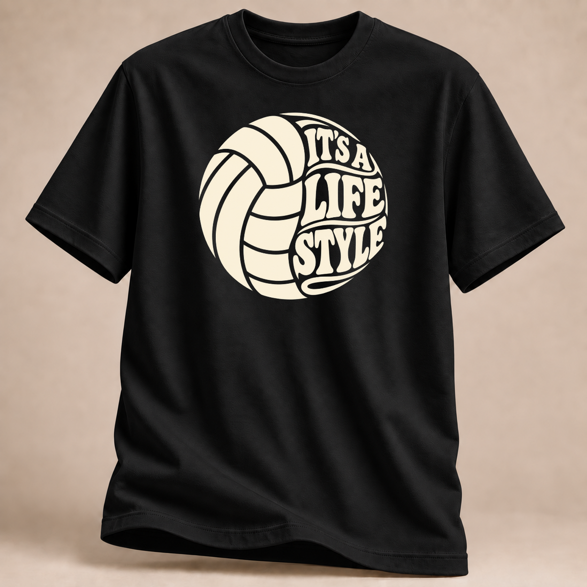 RÜCKRAUM – Volleyball Lifestyle T-Shirt – Schwarz