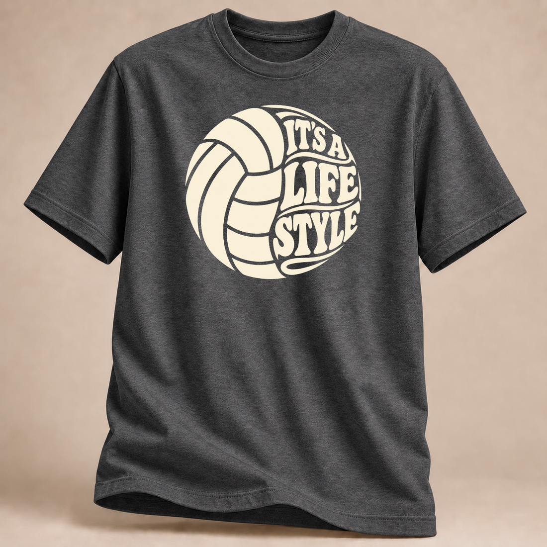 RÜCKRAUM – Volleyball Lifestyle T-Shirt – Graphit meliert