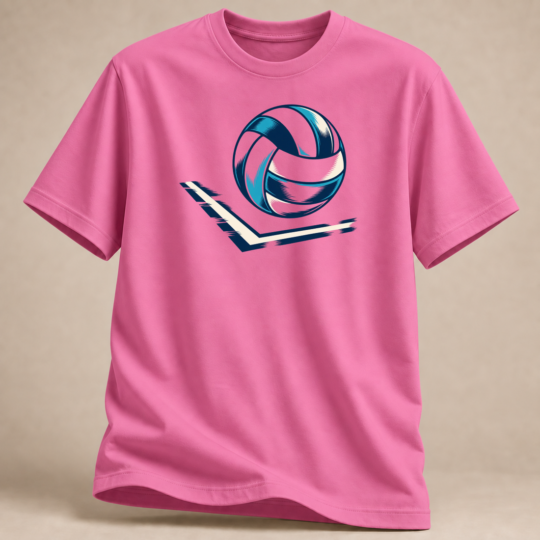 RÜCKRAUM – Volleyball Linien T-Shirt – Rosa
