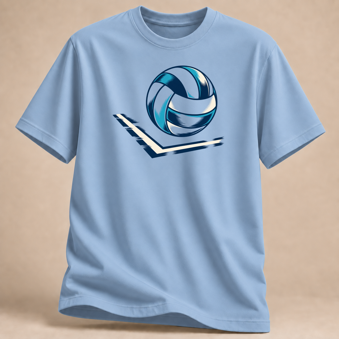 RÜCKRAUM – Volleyball Linien T-Shirt – Hellblau
