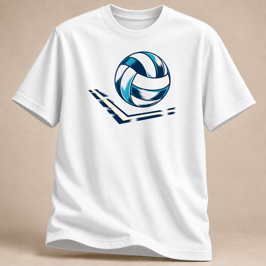 RÜCKRAUM – Volleyball Linien T-Shirt – Weiß