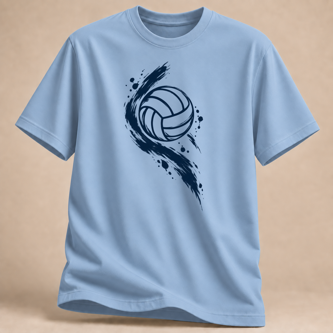 RÜCKRAUM – Tusche Volleyball T-Shirt – Hellblau